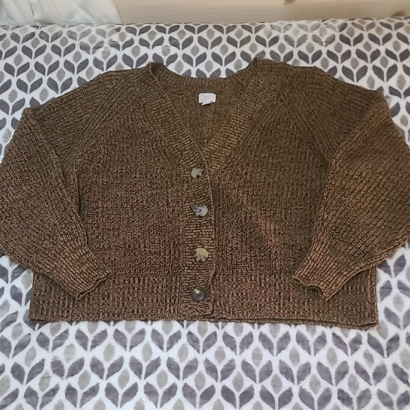 a new day Sweaters - Cropped Oversize Brown Knit Sweater